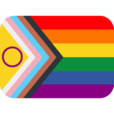 Drapeau LGBT+ inclusif (avec cercle intersexe)